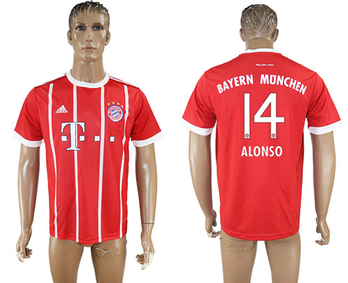 2017 18 Bayern Munich 14 ALONSO Home Thailand Soccer Jersey