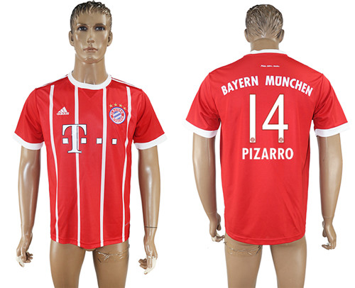 2017 18 Bayern Munich 14 PIZARRO Home Thailand Soccer Jersey