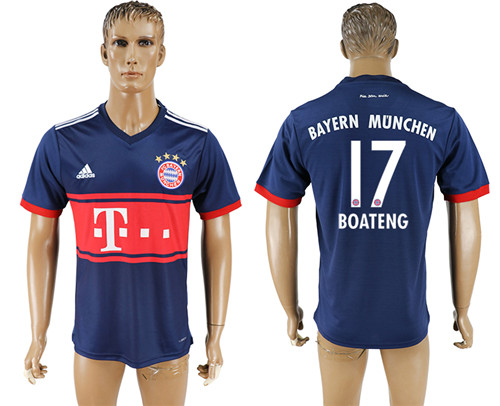 2017 18 Bayern Munich 17 BOATENG Away Thailand Soccer Jersey