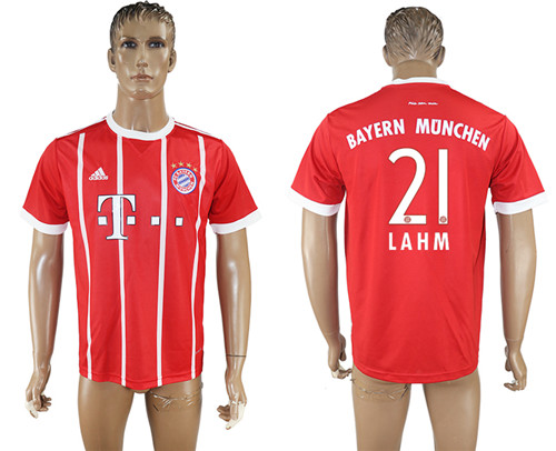 2017 18 Bayern Munich 21 LAHM Home Thailand Soccer Jersey