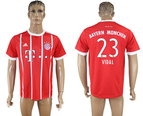 2017 18 Bayern Munich 23 VIDAL Home Thailand Soccer Jersey