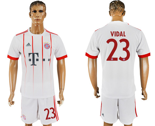 2017 18 Bayern Munich 23 VIDAL UEFA Champions League Away Soccer Jersey