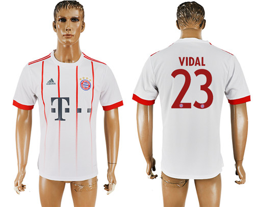 2017 18 Bayern Munich 23 VIDAL UEFA Champions League Away Thailand Soccer Jersey