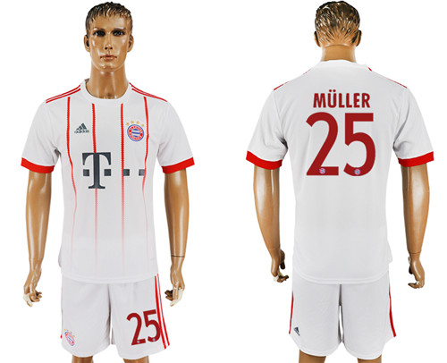 2017 18 Bayern Munich 25 MULLER UEFA Champions League Away Soccer Jersey