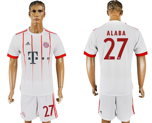 2017 18 Bayern Munich 27 ALABA UEFA Champions League Away Soccer Jersey