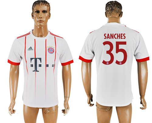 2017 18 Bayern Munich 35 SANCHES UEFA Champions League Away Thailand Soccer Jersey