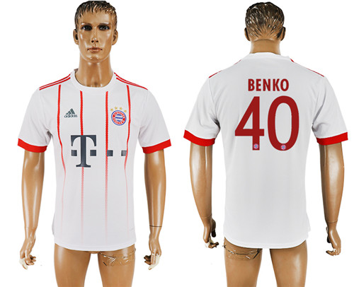 2017 18 Bayern Munich 40 BENKO UEFA Champions League Away Thailand Soccer Jersey