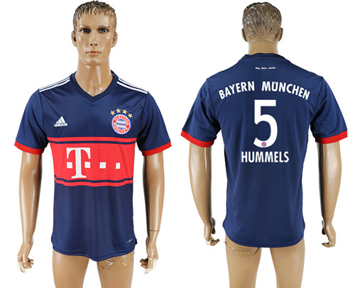 2017 18 Bayern Munich 5 HUMMELS Away Thailand Soccer Jersey