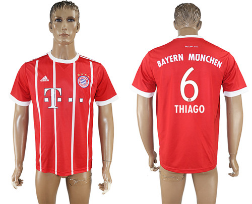 2017 18 Bayern Munich 6 THIAGO Home Thailand Soccer Jersey