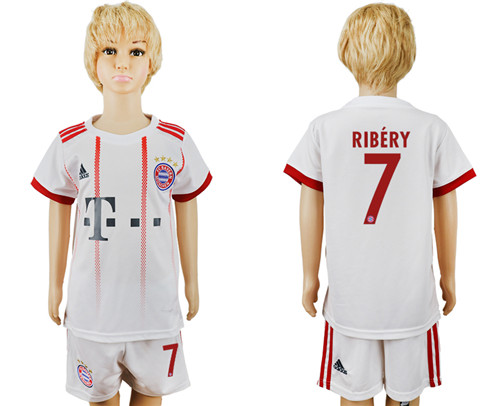 2017 18 Bayern Munich 7 RIBERY Third Away Youth Soccer Jersey