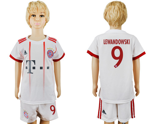 2017 18 Bayern Munich 9 LEWANDOWSKI Third Away Youth Soccer Jersey