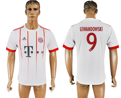 2017 18 Bayern Munich 9 LEWANDOWSKI UEFA Champions League Away Thailand Soccer Jersey