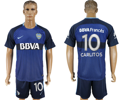2017 18 Boca Juniors 10 CARLITOS Third Away Soccer Jersey