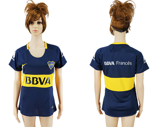 2017 18 Boca Juniors Home Women Thailand Soccer Jersey