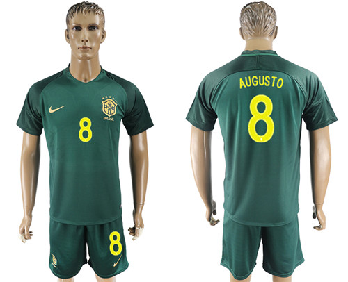 2017 18 Brazil 8 AUGUSTO Away Soccer Jersey