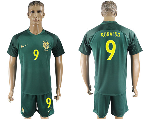 2017 18 Brazil 9 RONALDO Away Soccer Jersey