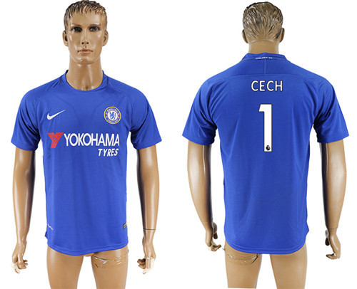 2017 18 Chelsea 1 CECH Home Thailand Soccer Jersey