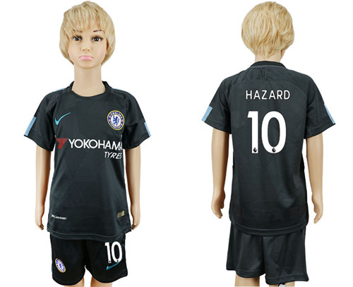 2017 18 Chelsea 10 HAZARD Third Away Youth Soccer Jersey