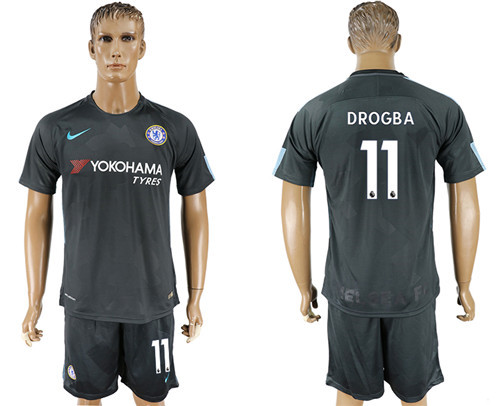 2017 18 Chelsea 11 DROGBA Third Away Soccer Jersey