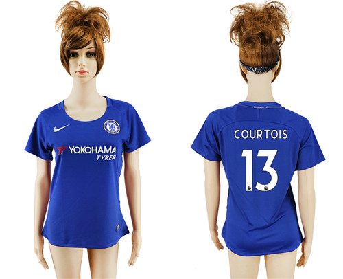 2017 18 Chelsea 13 COURTOIS Home Women Soccer Jersey