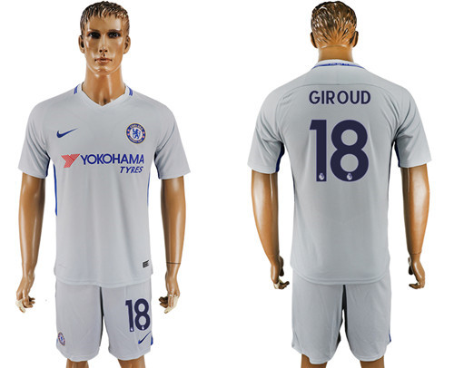 2017 18 Chelsea 18 GIROUD Away Soccer Jersey