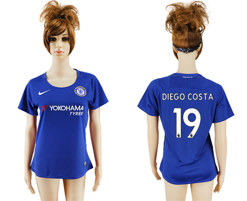 2017 18 Chelsea 19 DIEGO COSTA Home Women Soccer Jersey