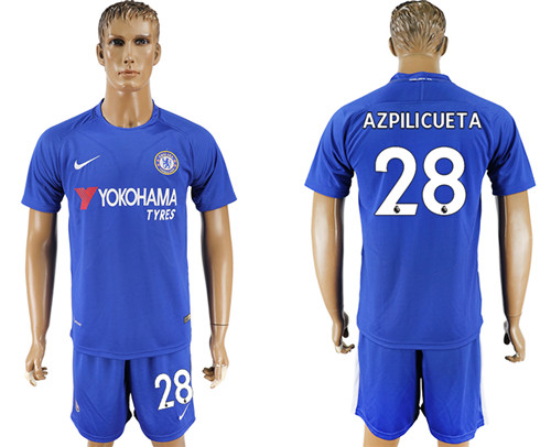 2017 18 Chelsea 28 AZPILICUETA Home Soccer Jersey