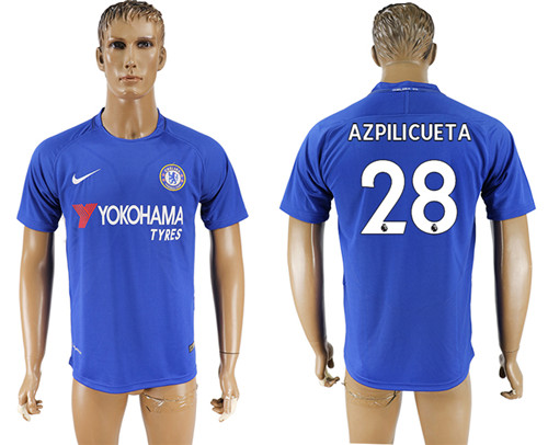 2017 18 Chelsea 28 AZPILICUETA Home Thailand Soccer Jersey