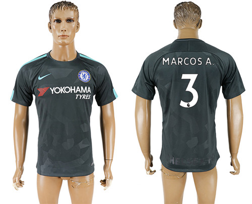 2017 18 Chelsea 3 MARCOS A Third Away Thailand Soccer Jersey