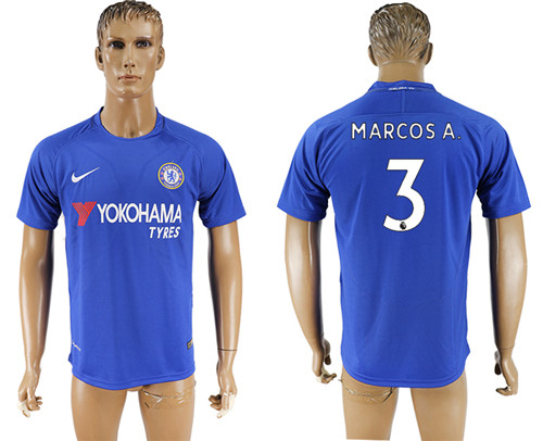 2017 18 Chelsea 3 MARCOS A. Home Thailand Soccer Jersey