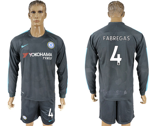 2017 18 Chelsea 4 FABREGAS Third Away Long Sleeve Soccer Jersey