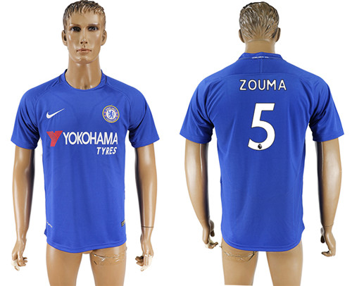 2017 18 Chelsea 5 ZOUMA Home Thailand Soccer Jersey