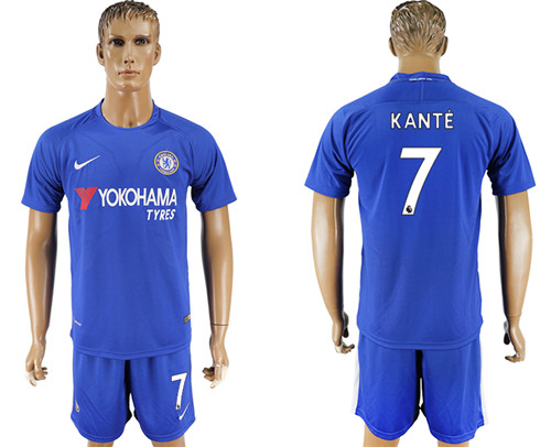 2017 18 Chelsea 7 KANTE Home Soccer Jersey