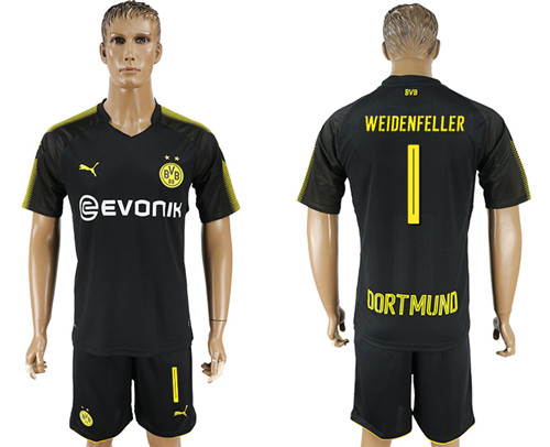 2017 18 Dortmund 1 WEIDENFELLER Away Soccer Jersey