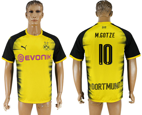 2017 18 Dortmund 10 M. GOTZE International Thailand Soccer Jersey