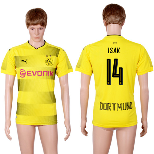 2017 18 Dortmund 14 ISAK Home Thailand Soccer Jersey