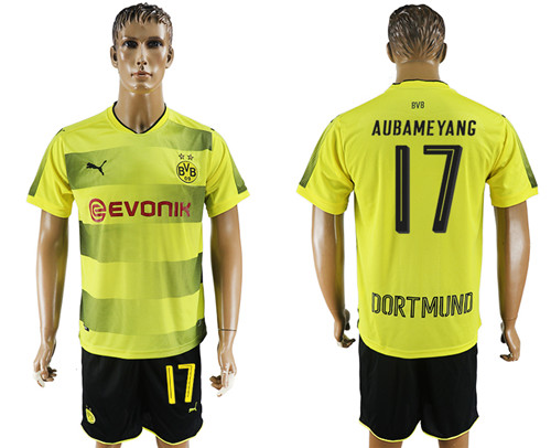 2017 18 Dortmund 17 AUBAMEYANG Home Soccer Jersey