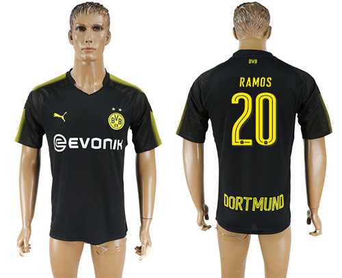 2017 18 Dortmund 20 RAMOS Away Thailand Soccer Jersey