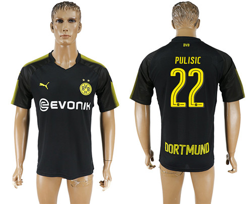 2017 18 Dortmund 22 PULISIC Away Thailand Soccer Jersey