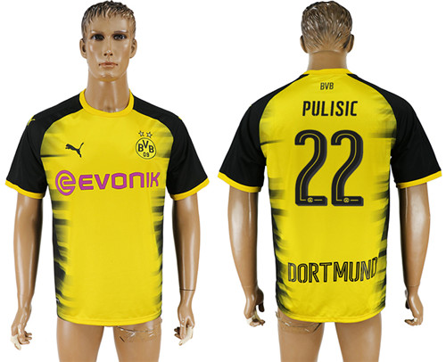 2017 18 Dortmund 22 PULISIC International Thailand Soccer Jersey