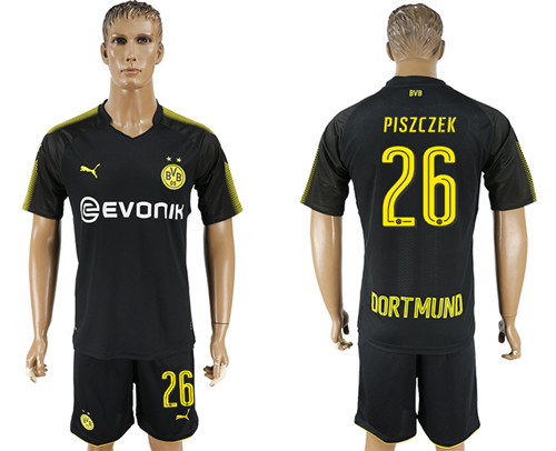 2017 18 Dortmund 26 PISZCZEK Away Soccer Jersey