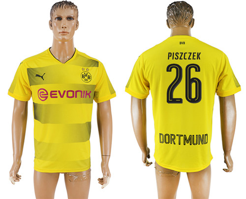 2017 18 Dortmund 26 PISZCZEK Home Thailand Soccer Jersey