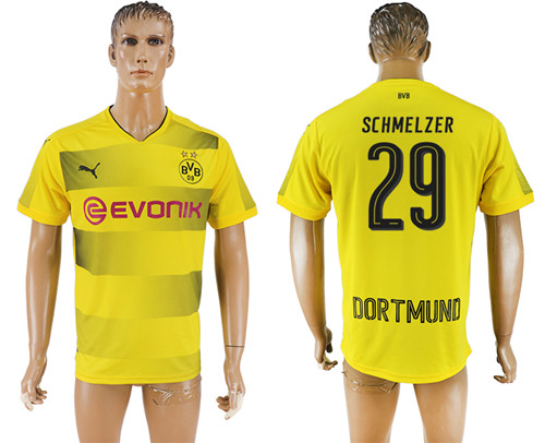 2017 18 Dortmund 29 SCHMELZER Home Thailand Soccer Jersey