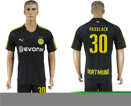 2017 18 Dortmund 30 PASSLACK Away Soccer Jersey