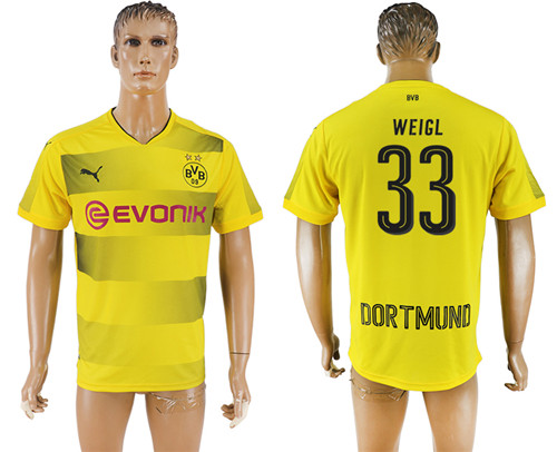 2017 18 Dortmund 33 WEIGL Home Thailand Soccer Jersey