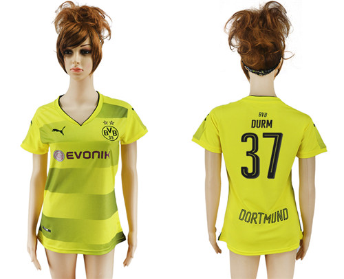 2017 18 Dortmund 37 DURM Home Women Soccer Jersey