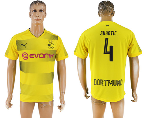 2017 18 Dortmund 4 SUBOTIC Home Thailand Soccer Jersey