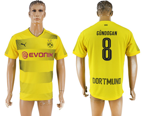 2017 18 Dortmund 8 GUNDOGAN Home Thailand Soccer Jersey