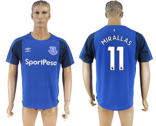 2017 18 Everton FC 11 MIRALLAS Home Thailand Soccer Jersey