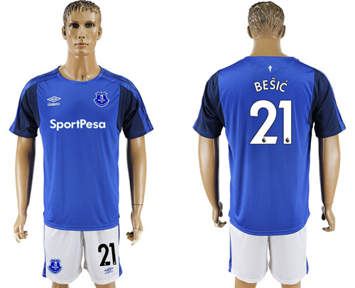 2017 18 Everton FC 21 BESIC Home Soccer Jersey